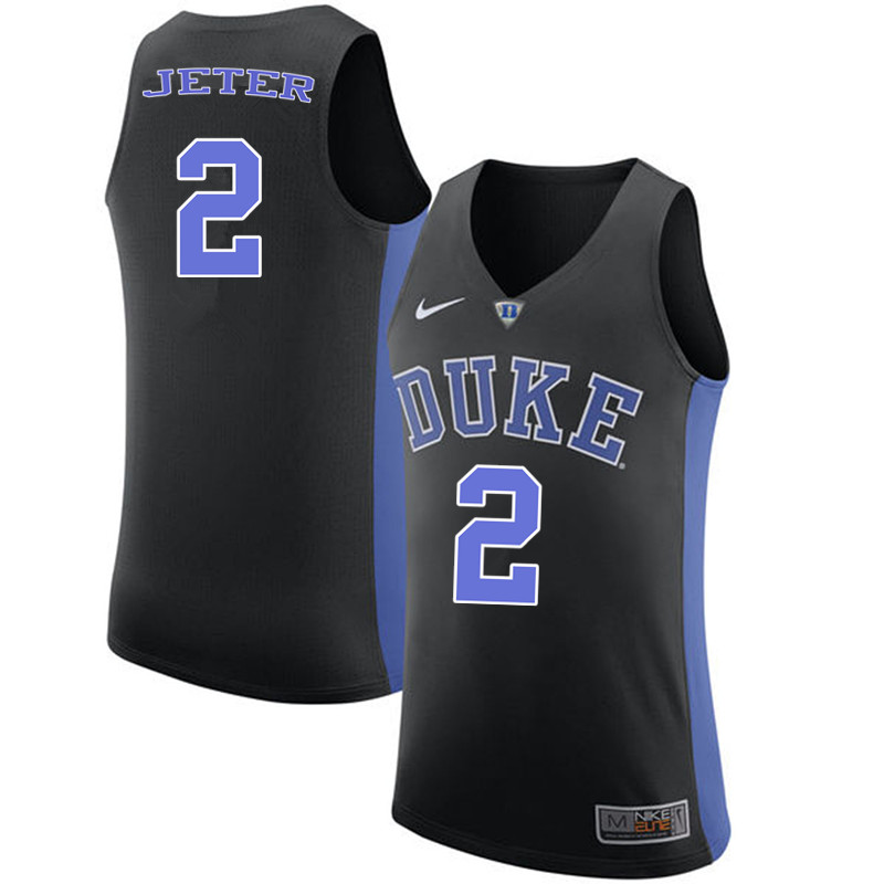 Duke Blue Devils #2 Chase Jeter College Basketball Jerseys-Black